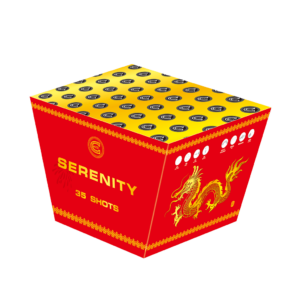 Serenity firework cake in red wrapping by Celtic Fireworks