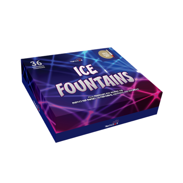 Box of 36 gold ice fountains for cake decoration