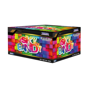 Sky Candy 100 shot cake firework by Vivid Pyrotechnics