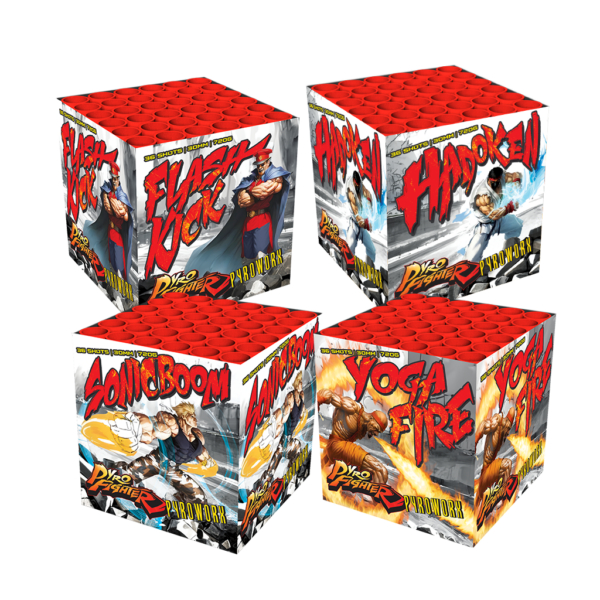 Pyro Fighter pack of 4 cake fireworks by Pyroworx