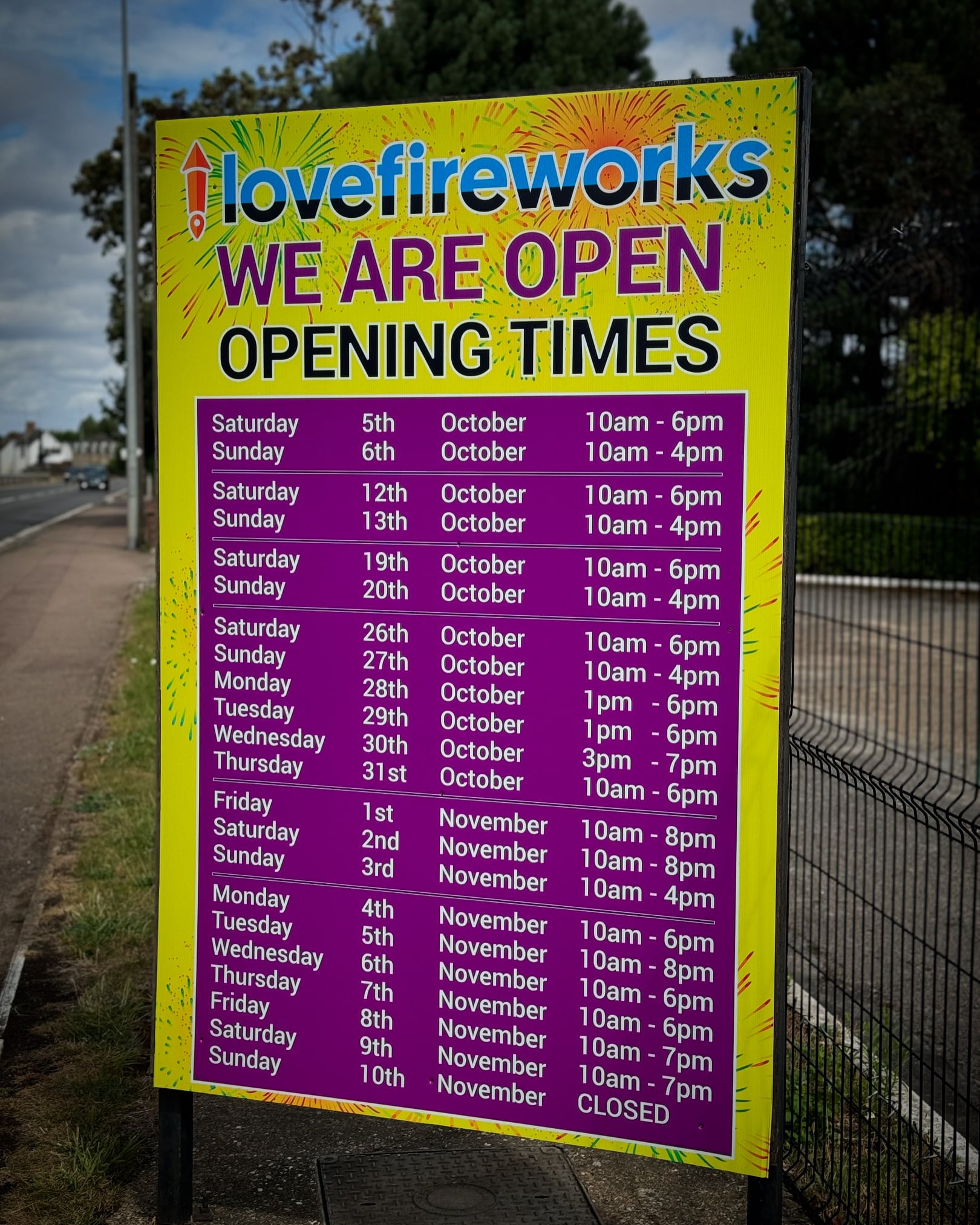 Shop opening times 2024