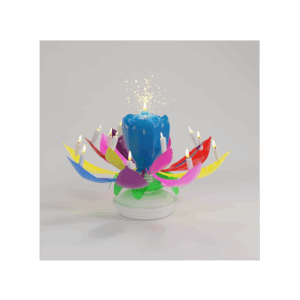 Flower Power music candle - half open
